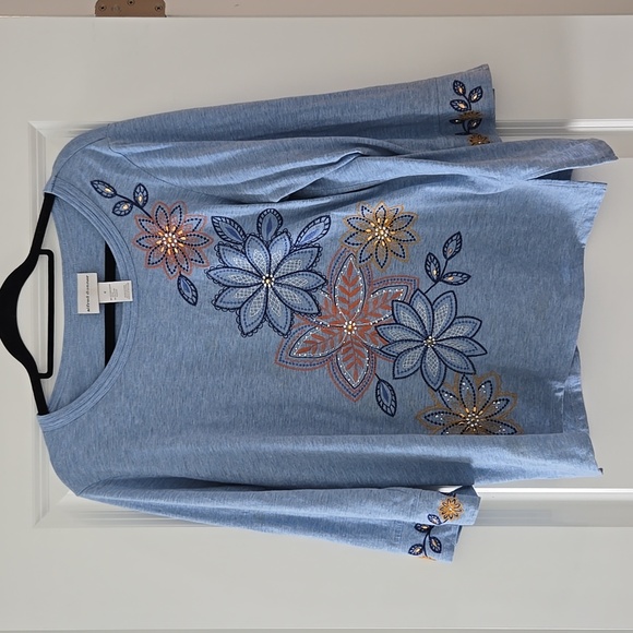 Alfred Dunner Tops - Floral Embroidered Top